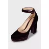 Velour high heel shoes