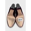 Velour high heel shoes