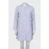 Blue striped shirt dress