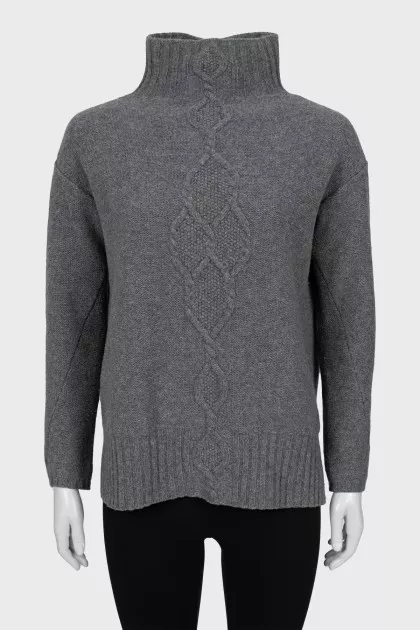 Textured turtleneck sweater