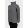 Textured turtleneck sweater