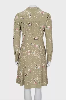 Fitted dress with beaded embroidery