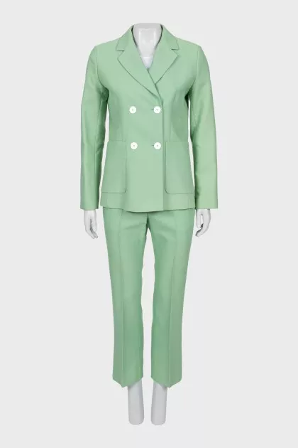 Green suit with tag