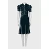 Velour dress with draping