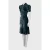 Velour dress with draping