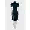 Velour dress with draping