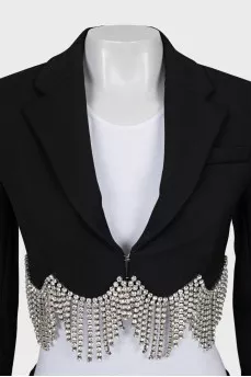 Cropped jacket with tag