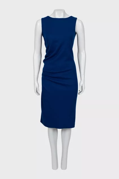 Blue wool dress