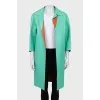 Leather coat with tag
