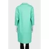 Leather coat with tag