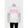 Men's T-shirt with pink print