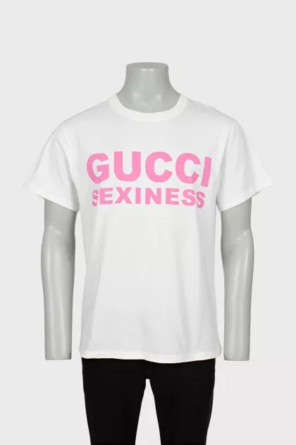 Men's T-shirt with pink print
