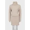 Knitted dress with a high neck