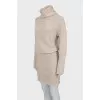 Knitted dress with a high neck