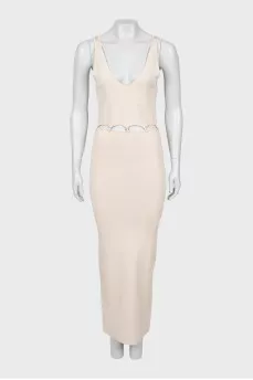 Bodycon dress with accent waist
