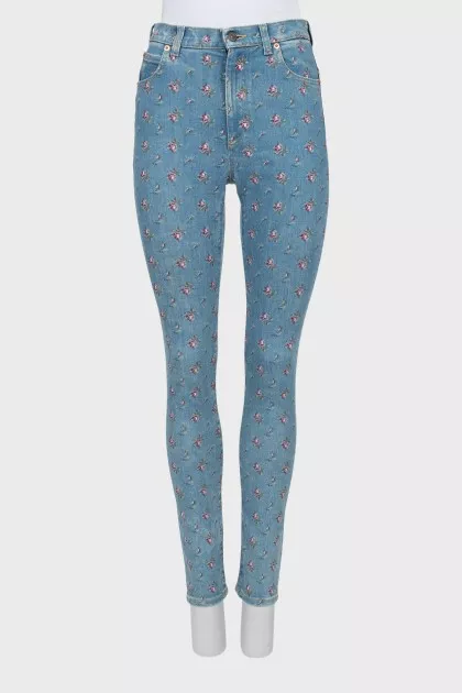 Skinny jeans in floral print