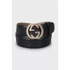 Belt with embossed print on leather