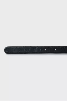 Belt with embossed print on leather