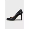 Black high heel shoes