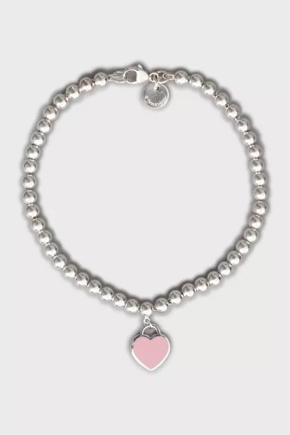 Silver bracelet with beads