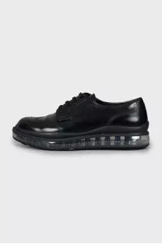 Men's leather shoes with transparent soles