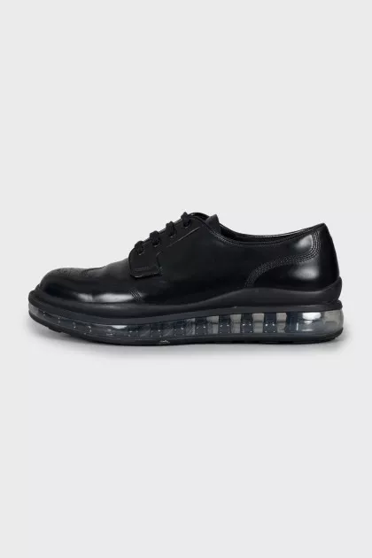 Men's leather shoes with transparent soles