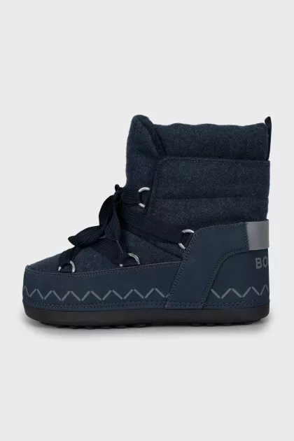 Blue textile ugg boots