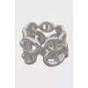 Silver ring Chaine d'ancre Enchainee