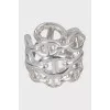 Silver ring Chaine d'ancre Enchainee