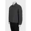 Men's Grey Bomber Jacket With Collar