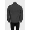 Men's Grey Bomber Jacket With Collar