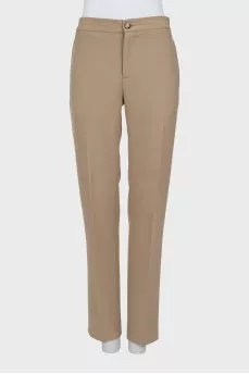 Slim fit trousers with elastic waistband