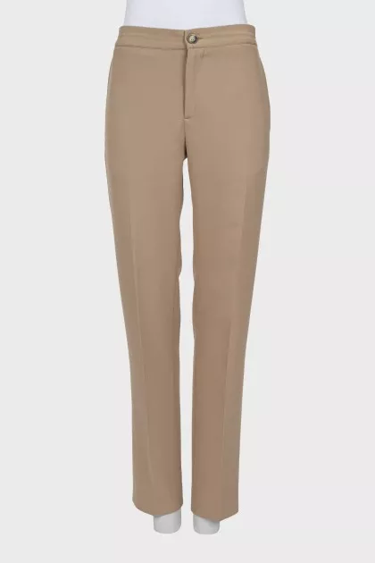 Slim fit trousers with elastic waistband