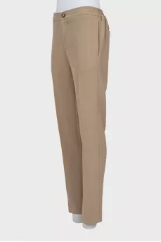 Slim fit trousers with elastic waistband