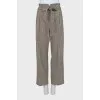 Plaid high waist trousers