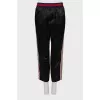 Men's satin trousers with stripes