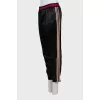 Men's satin trousers with stripes