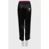 Men's satin trousers with stripes