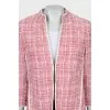 Tweed jacket with raised seams