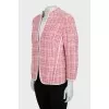 Tweed jacket with raised seams