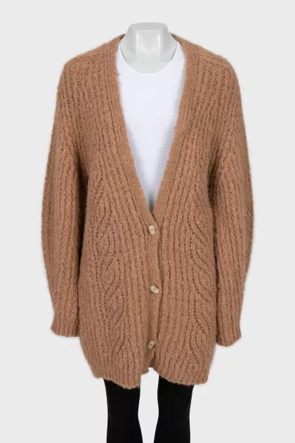 Long cardigan with voluminous sleeves