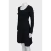 Dress with textured pattern, fitted cut