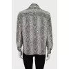 Animal print blouse with tie