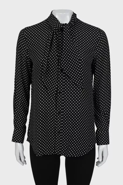 Polka Dot Tie Blouse