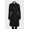 Cropped trench coat with pockets