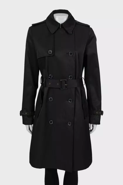 Cropped trench coat with pockets