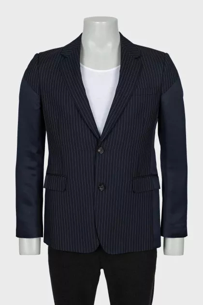 Men's wool jacket with striped print