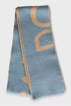 Two-tone scarf with text print