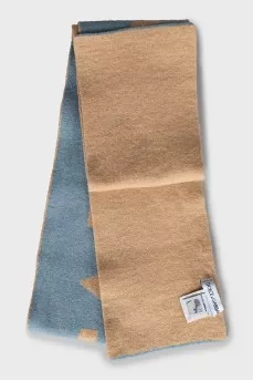 Two-tone scarf with text print