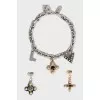 Set of earrings and bracelet with pendants